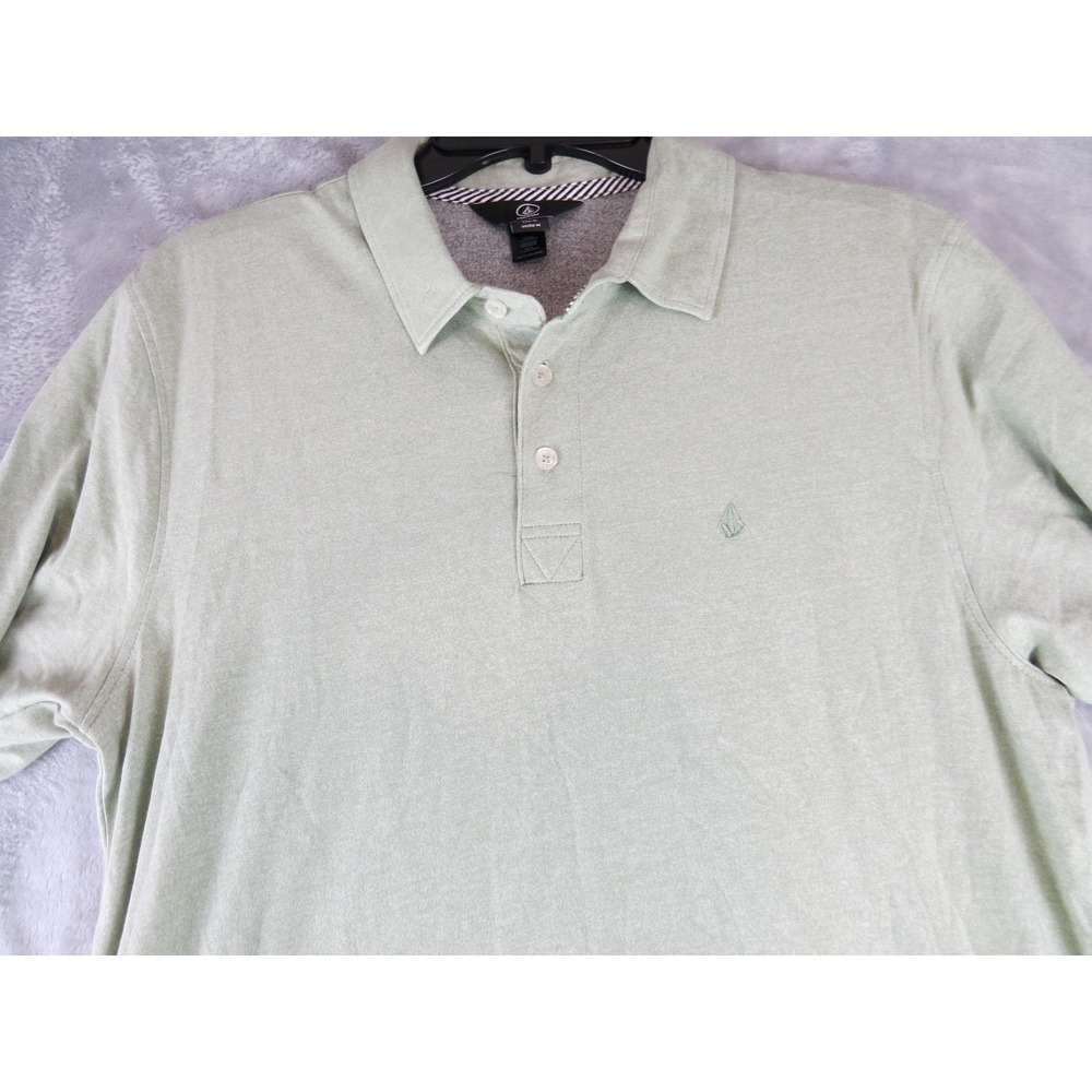 Volcom Polo Shirt Mens Medium Green Short Sleeve Casual Classic‎ Skate Surf Logo
